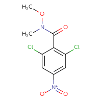 Chemical structure of 2,6-dichloro-N-methoxy-N-methyl-4-nitrobenzamide - CSSB08697349933