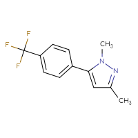 Chemical structure of 1,3-dimethyl-5-[4-(trifluoromethyl)phenyl]-1H-pyrazole - CSSB00103408351