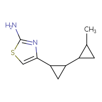 Chemical structure of 4-{2'-methyl-[1,1'-bi(cyclopropane)]-2-yl}-1,3-thiazol-2-amine - CSSB00024706264