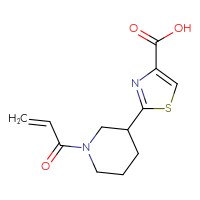 Chemical structure of 2-[1-(prop-2-enoyl)piperidin-3-yl]-1,3-thiazole-4-carboxylic acid - CSSB00133146644