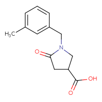 Chemical structure of 1-[(3-methylphenyl)methyl]-5-oxopyrrolidine-3-carboxylic acid - CSSB00000292230