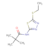 Chemical structure of N-[5-(ethylsulfanyl)-1,3,4-thiadiazol-2-yl]-2,2-dimethylpropanamide - CSSB00041849630