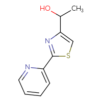 Chemical structure of 1-[2-(pyridin-2-yl)-1,3-thiazol-4-yl]ethan-1-ol - CSSB00012101202