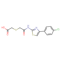 Chemical structure of 2-[({[4-(4-chlorophenyl)-1,3-thiazol-2-yl]carbamoyl}methyl)sulfanyl]acetic acid - CSSB00025730726