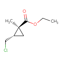 Chemical structure of ethyl (1S,2S)-2-(chloromethyl)-1-methylcyclopropane-1-carboxylate - CSSB21246271734