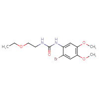 Chemical structure of 1-(2-bromo-4,5-dimethoxyphenyl)-3-(2-ethoxyethyl)urea - CSSB02043155148
