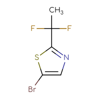Chemical structure of 5-bromo-2-(1,1-difluoroethyl)-1,3-thiazole - CSSB00021499022