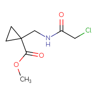Chemical structure of methyl 1-[(2-chloroacetamido)methyl]cyclopropane-1-carboxylate - CSSB01641205004