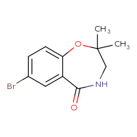 Chemical structure of 7-bromo-2,2-dimethyl-2,3,4,5-tetrahydro-1,4-benzoxazepin-5-one - CSSB00010997452
