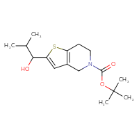 Chemical structure of tert-butyl 2-(1-hydroxy-2-methylpropyl)-4H,5H,6H,7H-thieno[3,2-c]pyridine-5-carboxylate - CSSB00022369976