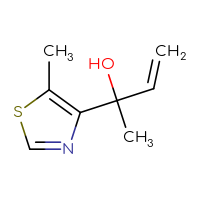 Chemical structure of 2-(5-methyl-1,3-thiazol-4-yl)but-3-en-2-ol - CSSB20821594528
