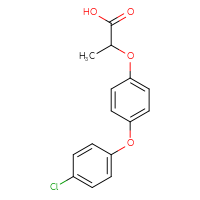 Chemical structure of 2-[4-(4-chlorophenoxy)phenoxy]propanoic acid - CSSB00000070155