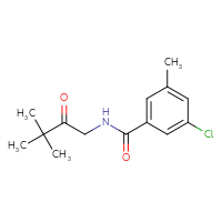 Chemical structure of 3-chloro-N-(3,3-dimethyl-2-oxobutyl)-5-methylbenzamide - CSSB00008573041