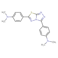 Chemical structure of 4-{3-[4-(dimethylamino)phenyl]-[1,2,4]triazolo[3,4-b][1,3,4]thiadiazol-6-yl}-N,N-dimethylaniline - CSSB00121624242