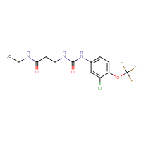 Chemical structure of 3-({[3-chloro-4-(trifluoromethoxy)phenyl]carbamoyl}amino)-N-ethylpropanamide - CSSB01412375518
