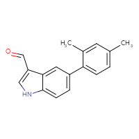Chemical structure of 5-(2,4-dimethylphenyl)-1H-indole-3-carbaldehyde - CSSB00133257129