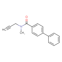 Chemical structure of N-methyl-N-(prop-2-yn-1-yl)-[1,1'-biphenyl]-4-carboxamide - CSSB00035074371