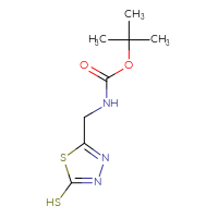 Chemical structure of tert-butyl N-[(5-sulfanyl-1,3,4-thiadiazol-2-yl)methyl]carbamate - CSSB00010409415