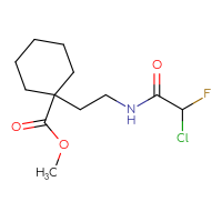 Chemical structure of methyl 1-[2-(2-chloro-2-fluoroacetamido)ethyl]cyclohexane-1-carboxylate - CSSB21332070862