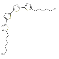 Chemical structure of 5-hexyl-5'-{5'-hexyl-[2,2'-bithiophen]-5-yl}-2,2'-bithiophene - CSSB00132311842