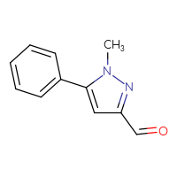 Chemical structure of 1-methyl-5-phenyl-1H-pyrazole-3-carbaldehyde - CSSB00000068572