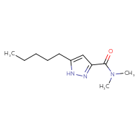 Chemical structure of N,N-dimethyl-5-pentyl-1H-pyrazole-3-carboxamide - CSSB01991744463