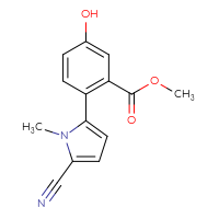 Chemical structure of methyl 2-(5-cyano-1-methyl-1H-pyrrol-2-yl)-5-hydroxybenzoate - CSSB21148815040