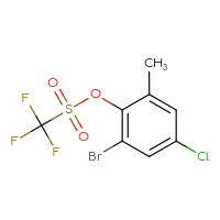 Chemical structure of 2-bromo-4-chloro-6-methylphenyl trifluoromethanesulfonate - CSSB03552508701
