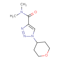 Chemical structure of N,N-dimethyl-1-(oxan-4-yl)-1H-1,2,3-triazole-4-carboxamide - CSSB01993200245