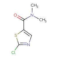 Chemical structure of 2-chloro-N,N-dimethyl-1,3-thiazole-5-carboxamide - CSSB00160486628