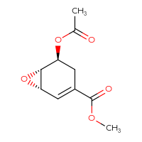 Chemical structure of methyl (1S,5S,6R)-5-(acetyloxy)-7-oxabicyclo[4.1.0]hept-2-ene-3-carboxylate - CSSB00033548674