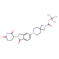 Chemical structure of tert-butyl 7-[2-(2,6-dioxopiperidin-3-yl)-1-oxo-2,3-dihydro-1H-isoindol-5-yl]-2,7-diazaspiro[3.5]nonane-2-carboxylate - CSSB20621662626