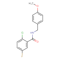 Chemical structure of 2-chloro-5-fluoro-N-[(4-methoxyphenyl)methyl]benzamide - CSSB00047871735