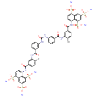 Chemical structure of hexasodium 8-{4-methyl-3-[3-({[3-({2-methyl-5-[(4,6,8-trisulfonatonaphthalen-1-yl)carbamoyl]phenyl}carbamoyl)phenyl]carbamoyl}amino)benzamido]benzamido}naphthalene-1,3,5-trisulfonate - CSSB00161189777
