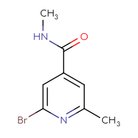 Chemical structure of 2-bromo-N,6-dimethylpyridine-4-carboxamide - CSSB09889562030