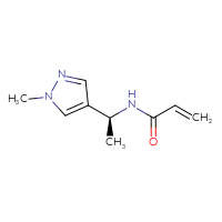 Chemical structure of N-[(1S)-1-(1-methyl-1H-pyrazol-4-yl)ethyl]prop-2-enamide - CSSB00154579070