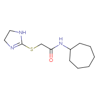 Chemical structure of N-cycloheptyl-2-(4,5-dihydro-1H-imidazol-2-ylsulfanyl)acetamide - CSSB00000720114