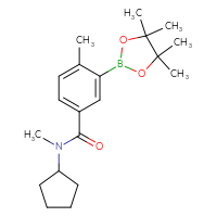 Chemical structure of N-cyclopentyl-N,4-dimethyl-3-(4,4,5,5-tetramethyl-1,3,2-dioxaborolan-2-yl)benzamide - CSSB00776954313