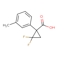 Chemical structure of 2,2-difluoro-1-(3-methylphenyl)cyclopropane-1-carboxylic acid - CSSB00010885855