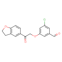 Chemical structure of 3-chloro-5-[2-(2,3-dihydro-1-benzofuran-5-yl)-2-oxoethoxy]benzaldehyde - CSSB21414445696