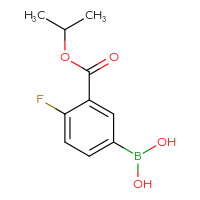 Chemical structure of {4-fluoro-3-[(propan-2-yloxy)carbonyl]phenyl}boronic acid - CSSB02520176373
