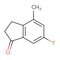Chemical structure of 6-fluoro-4-methyl-2,3-dihydro-1H-inden-1-one - CSSB00011615739