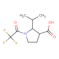 Chemical structure of 2-(propan-2-yl)-1-(2,2,2-trifluoroacetyl)pyrrolidine-3-carboxylic acid - CSSB00113882457