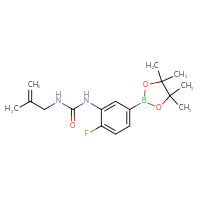 Chemical structure of 1-[2-fluoro-5-(4,4,5,5-tetramethyl-1,3,2-dioxaborolan-2-yl)phenyl]-3-(2-methylprop-2-en-1-yl)urea - CSSB03576936066