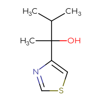 Chemical structure of 3-methyl-2-(1,3-thiazol-4-yl)butan-2-ol - CSSB00015333126