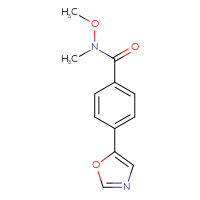 Chemical structure of N-methoxy-N-methyl-4-(1,3-oxazol-5-yl)benzamide - CSSB01995318810