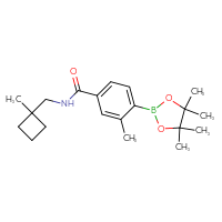 Chemical structure of 3-methyl-N-[(1-methylcyclobutyl)methyl]-4-(4,4,5,5-tetramethyl-1,3,2-dioxaborolan-2-yl)benzamide - CSSB02533258823