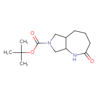 Chemical structure of tert-butyl 2-oxo-decahydropyrrolo[3,4-b]azepine-7-carboxylate - CSSB00010277587