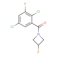 Chemical structure of 1-(2,5-dichloro-3-fluorobenzoyl)-3-fluoroazetidine - CSSB06474343970