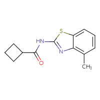 Chemical structure of N-(4-methyl-1,3-benzothiazol-2-yl)cyclobutanecarboxamide - CSSB00027754139